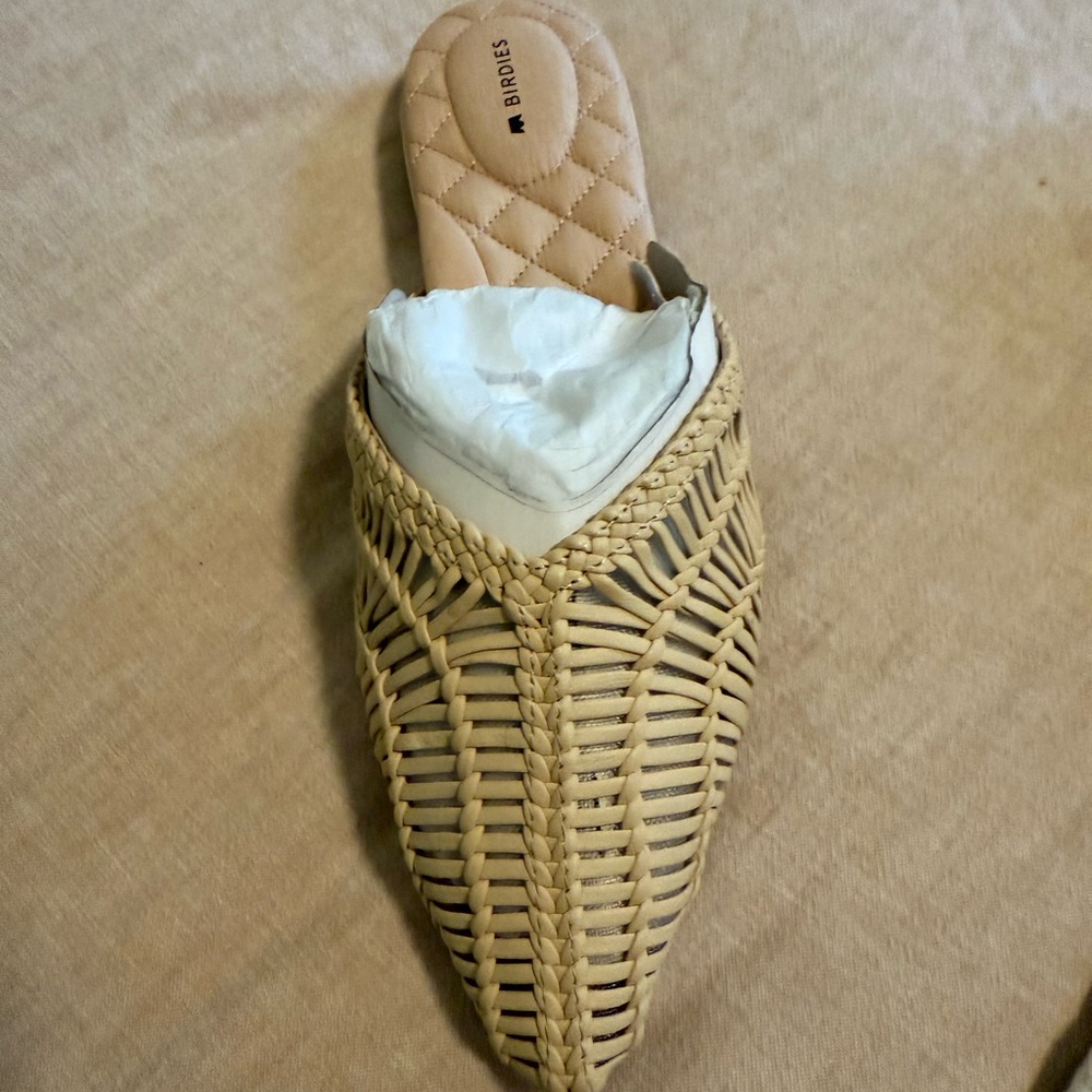 Birdies Beige Woven Mules